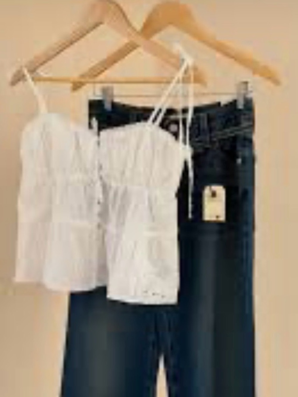 Zara White Eyelet Spaghetti Strap Camisole